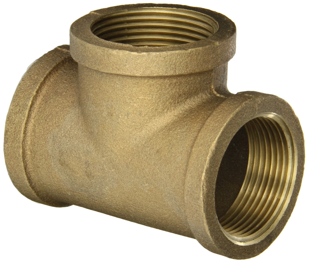 [Australia - AusPower] - Anderson Metals - 38101-20 38101 Red Brass Pipe Fitting, Tee, 1-1/4" x 1-1/4" x 1-1/4" Female Pipe 