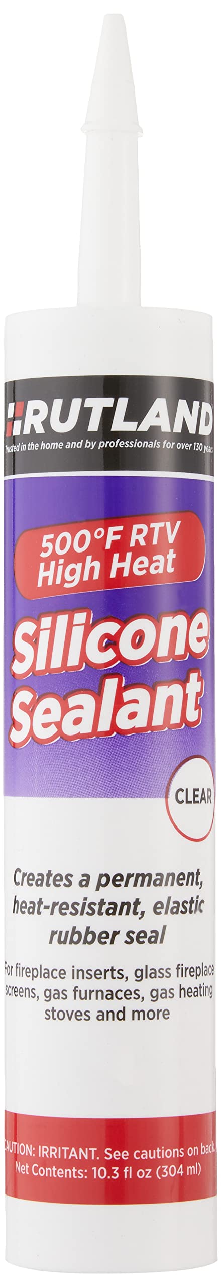 [Australia - AusPower] - Rutland Products 76C 500-Degree RTV High Heat Silicone Seal, 10.3-Ounce Cartridge, Clear, 10 Fl Oz PACK 