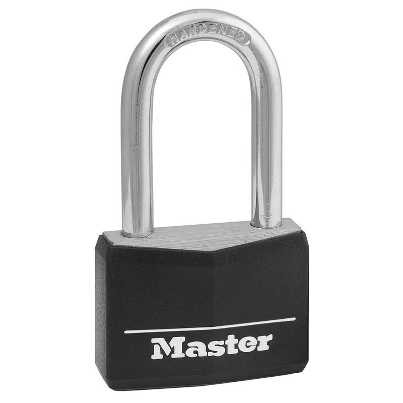 [Australia - AusPower] - Master Lock 141DLF Covered Aluminum Padlock with Key, Black One Pack 