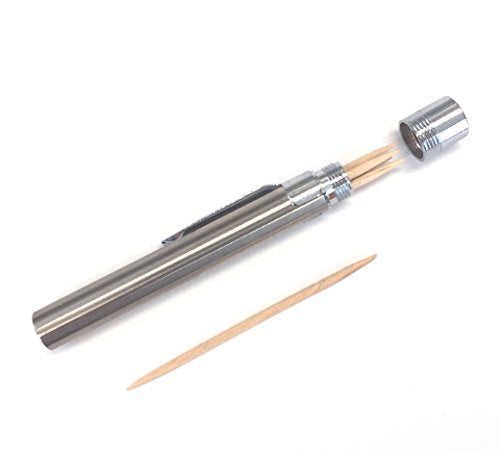 [Australia - AusPower] - Bullseye Office - Portable Stainless Steel Toothpick Holder - Mobile Toothpick Case, Easy to Carry in Your Pocket, Bag, and Much More 