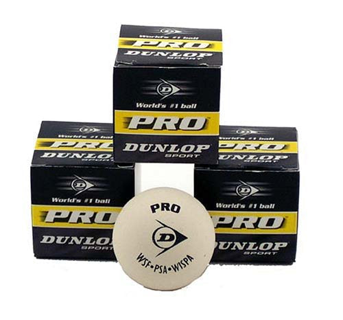 [Australia - AusPower] - Dunlop White Pro Squash Ball - 3 Balls 