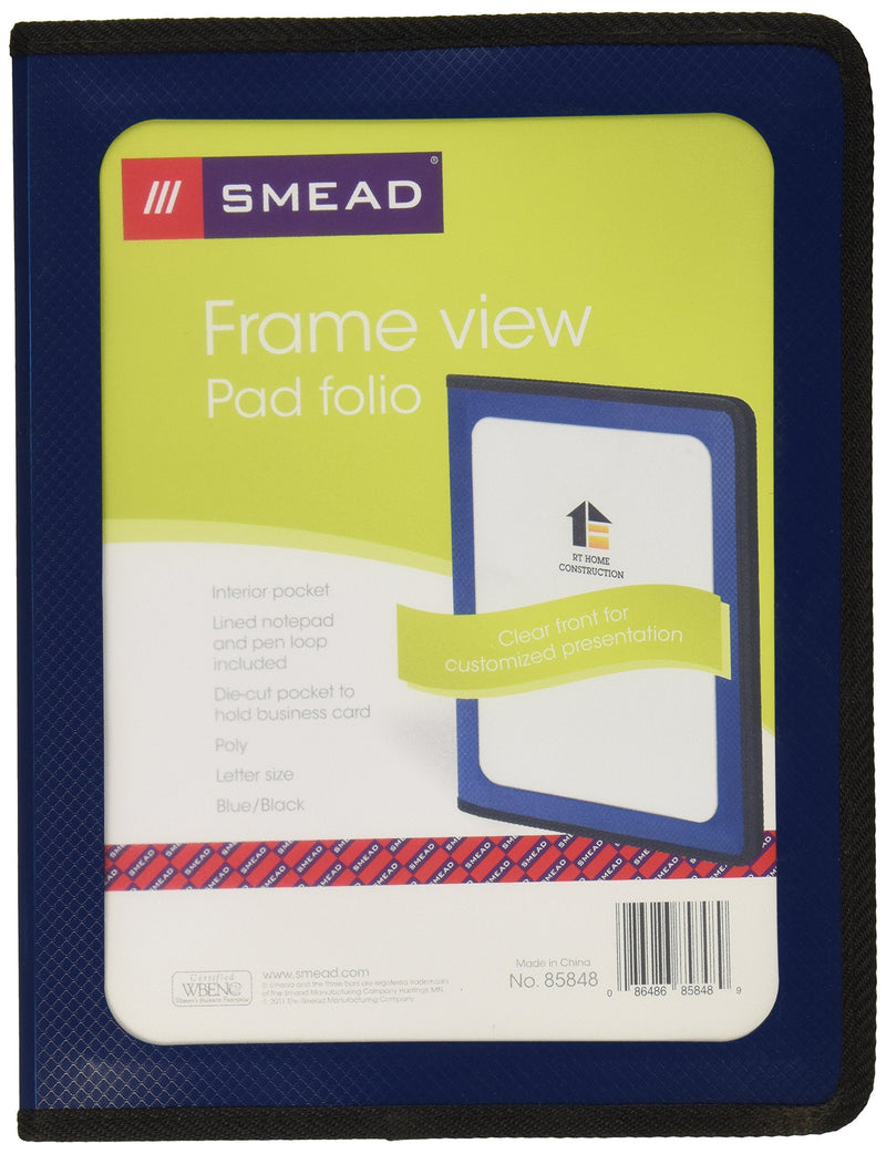 [Australia - AusPower] - Smead Poly Pad Folio, Clear Front Pocket, Letter Size, Dark Blue (85848) 