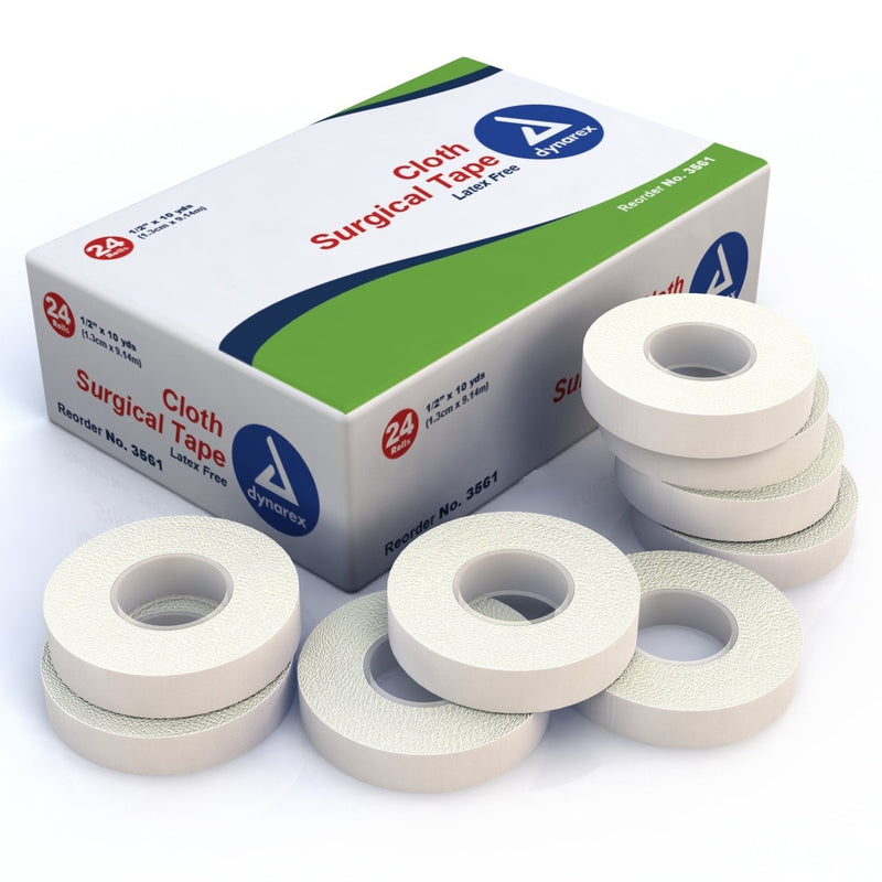 [Australia - AusPower] - Dynarex Cloth Surgical Tape - /2 Inches X 0 Yds, Assorted, 1 Count (Pack of 24) 