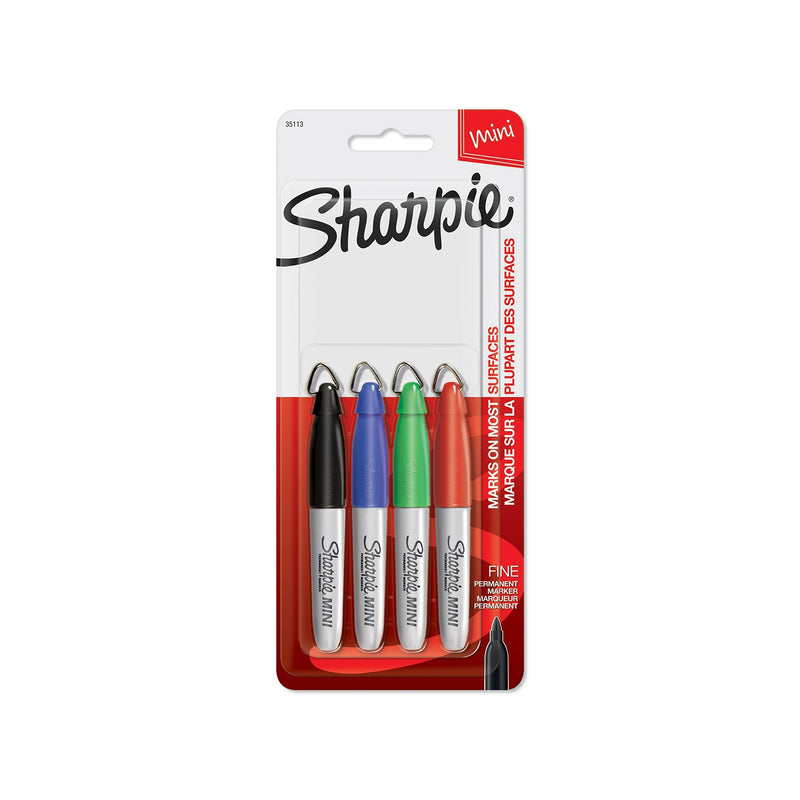 [Australia - AusPower] - Sharpie 35113PP Mini Permanent Markers, Fine Point, Assorted Colors, 4 Count 4-count Assorted 