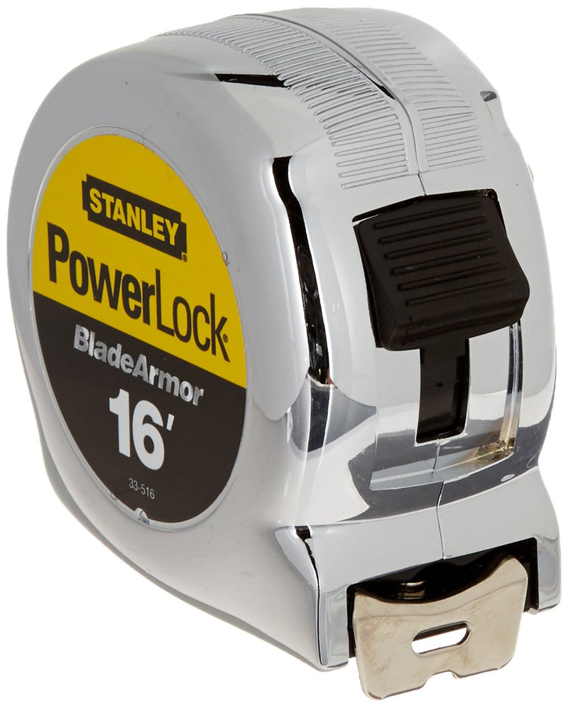 [Australia - AusPower] - Stanley 33-516 Powerlock Tape Rule Reinforced with Blade Armor Coating, 16-Feet x 1-Inch, Chrome 