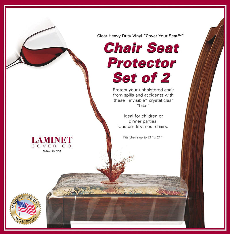 [Australia - AusPower] - LAMINET Vinyl Chair Protectors, Clear, 26X253/4-Inch, Fits Chairs up to 21x21-Inch, Set of 2 