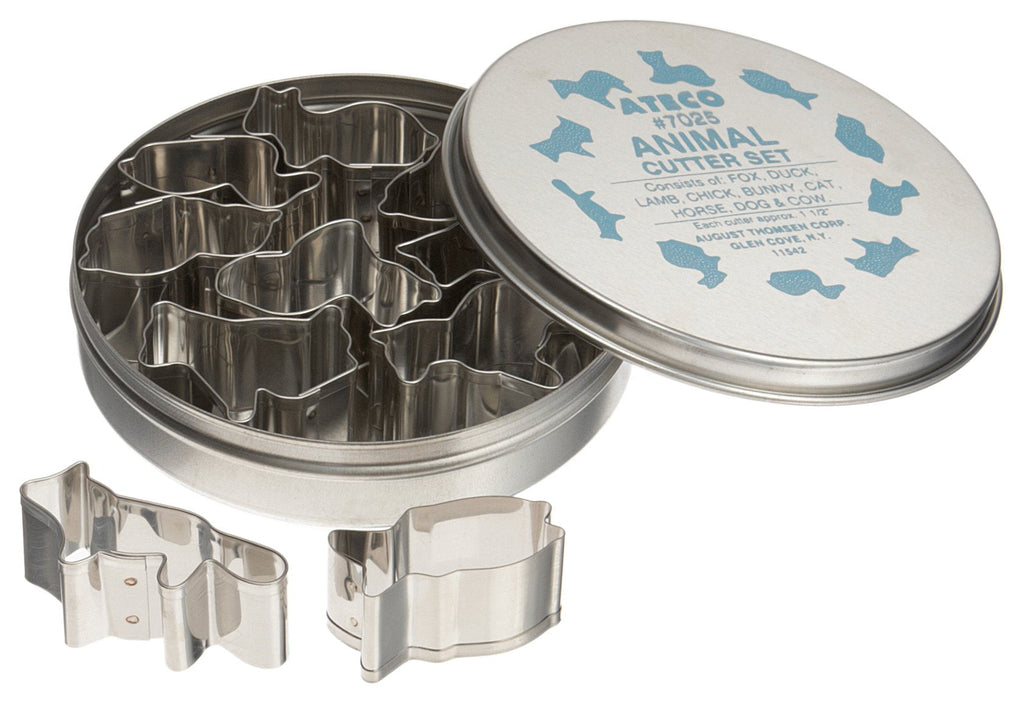 [Australia - AusPower] - Ateco Plain Edge Animal Cutters in Assorted Animal Shapes, Stainless Steel, 10 Pc Set Animal Set 