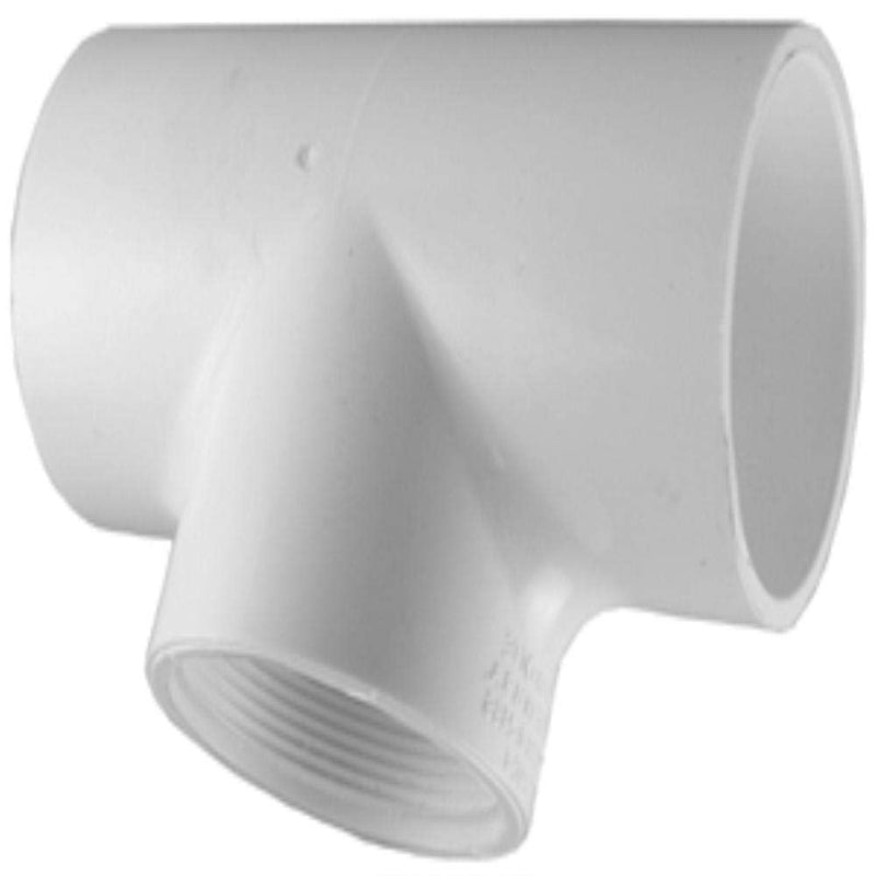 [Australia - AusPower] - Charlotte Pipe 1-1/4" Tee Pipe Fitting - (Socket x Socket X Female Pipe Thread) Schedule 40 PVC Durable, Easy to Install, High Tensile and Sound Deadening for Home or Industrial Use (Single Unit) 1-1/4 Inch (EACH qty: 1) White 