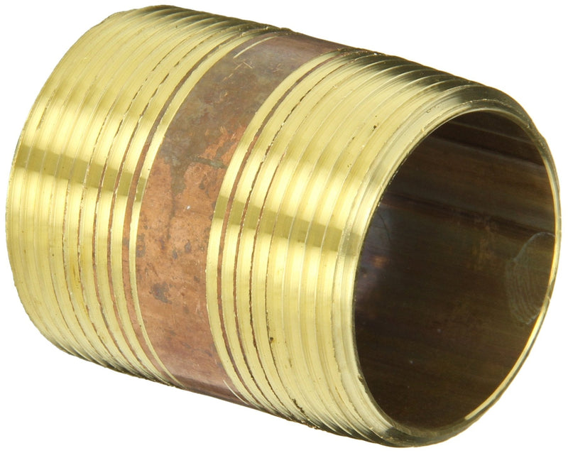 [Australia - AusPower] - Anderson Metals 38300-2020 Lead Free Red Brass Pipe Fitting, Nipple, 1-1/4" x 1-1/4" NPT Male, 2" Length 