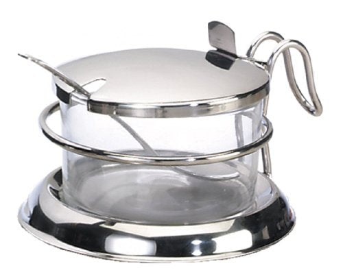 [Australia - AusPower] - TableCraft 6-Ounce Glass Base Condiment Holder With Stainless Steel Lid And Spoon 
