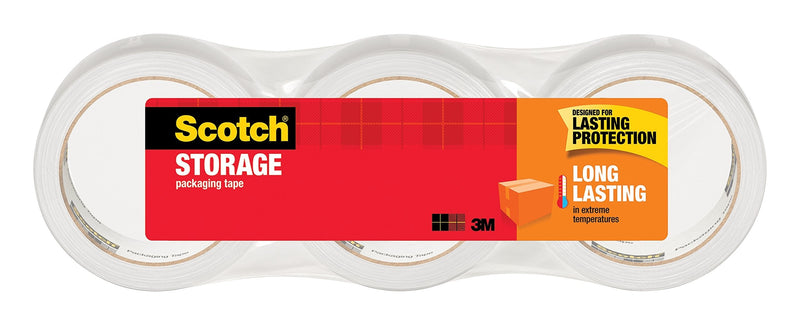[Australia - AusPower] - Scotch Long Lasting Storage Packaging Tape, 1.88" x 38.2 yd, Designed for Storage and Packing, Stays Sealed in Weather Extremes, 3" Core, Clear, 3 Rolls (3650S-3) 