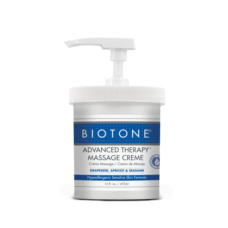 [Australia - AusPower] - BIOTONE Advanced Therapy Massage Creme, Hypoallergenic and Fragrance-Free, Ideal Glide and Workability, Less Reapplications, Non-Greasy Finish 16 Fl Oz (Pack of 1) 