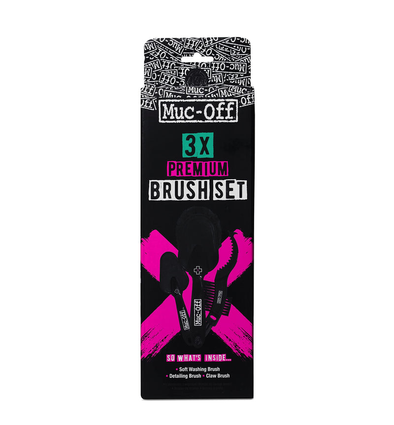 [Australia - AusPower] - Muc Off - 220 3 Piece Premium Bike Cleaning Brush Kit, Black 