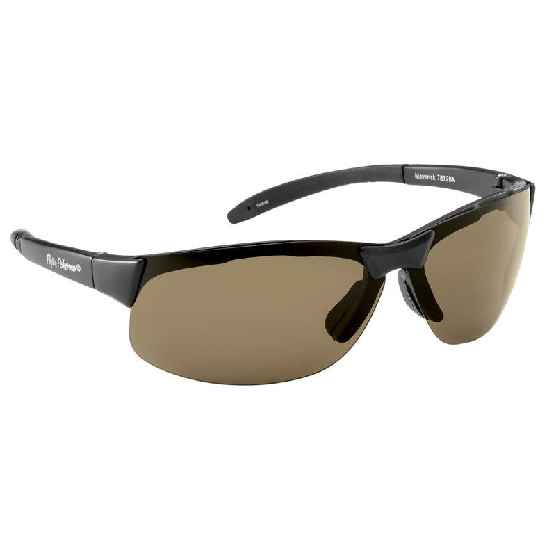 [Australia - AusPower] - Flying Fisherman Maverick Polarized Sunglasses with AcuTint UV Blocker for Fishing and Outdoor Sports Matte Black Frames/Amber Lenses 