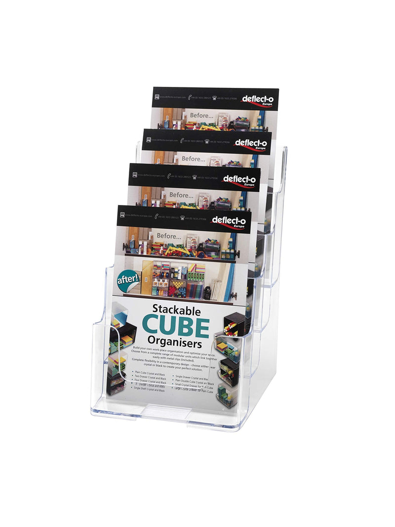 [Australia - AusPower] - Deflecto 77901 Four-tier multi-compartment medium size docuholder, 6-1/2wx6-1/4dx10h, clear 1 