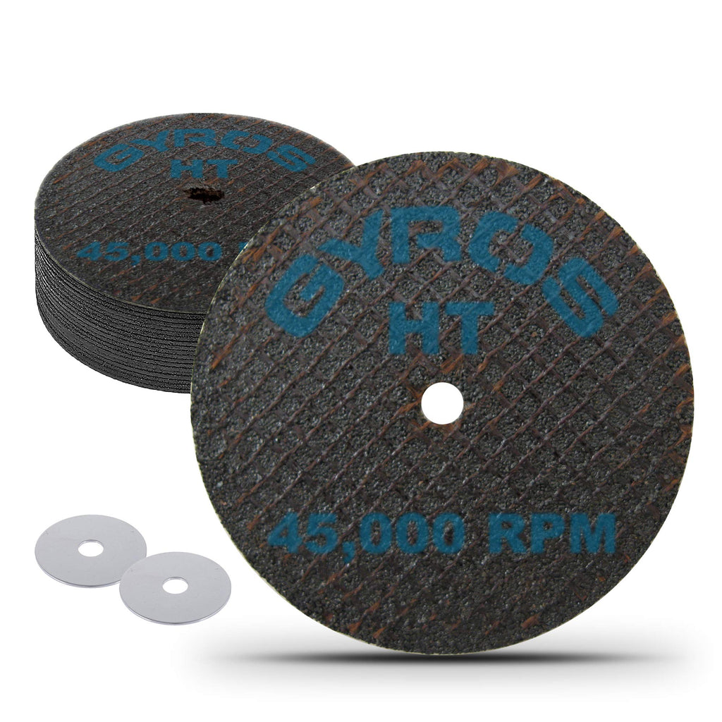 [Australia - AusPower] - GYROS 1.5” Resin Cut-Off Wheels for Rotary Tools. 12 Double Fiberglass Reinforced Cutting Discs | High-Tensile for Materials like Steel, Bronze. Dremel Cutting Tool Accessory | Made in USA 11-32156/12 HT-High Tensile 1.5" ( 12 pcs ) 