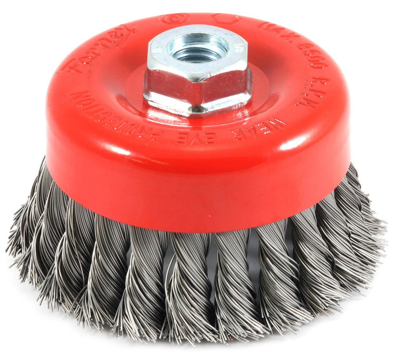 [Australia - AusPower] - Forney 72753 4-Inch by 5/8-11 Knotted Cup Brush .020 Carbon Steel 