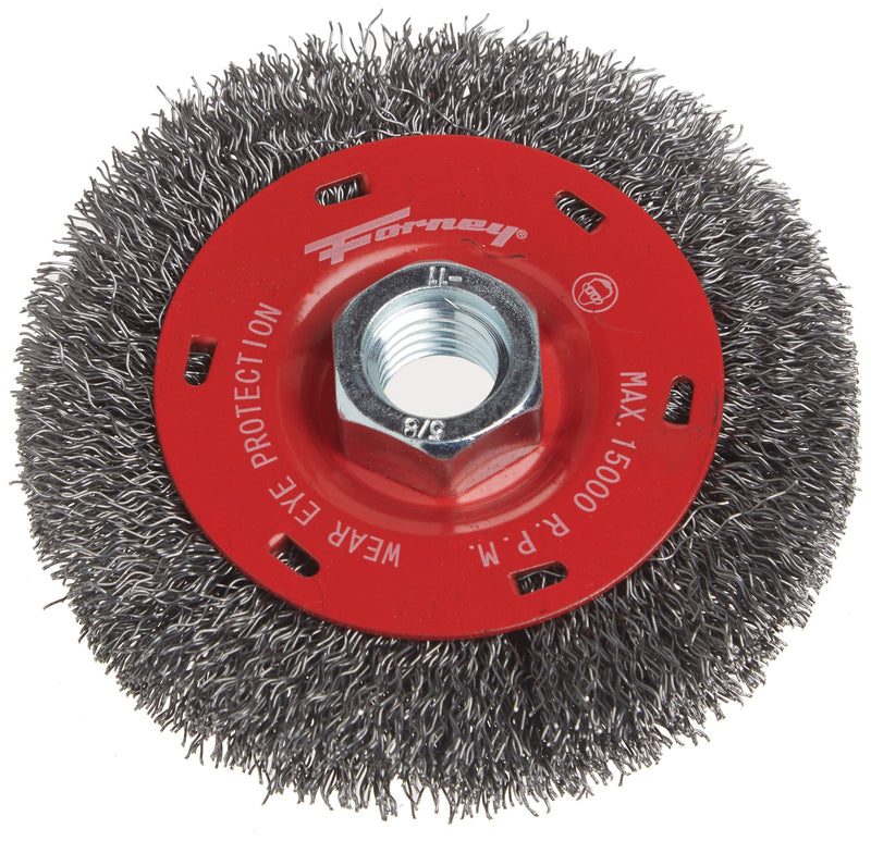 [Australia - AusPower] - Forney 72788 Wire Wheel Brush, Coarse Crimped with 5/8-Inch-11 Threaded Arbor, 4-Inch-by-.014-Inch 