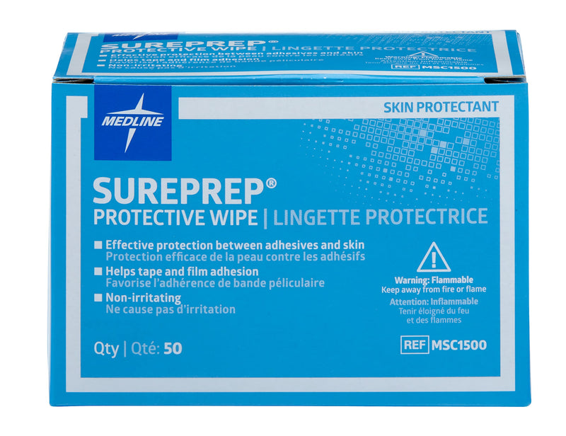 [Australia - AusPower] - Medline Wipe Protectant Skin Sureprep, 50 Count Original Version 