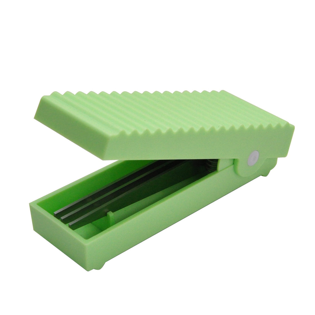 [Australia - AusPower] - HARAC Handy Paper Fringe Shredder Scissors Manual Safe Document Chipper for Office and Household Use (Green) Green 