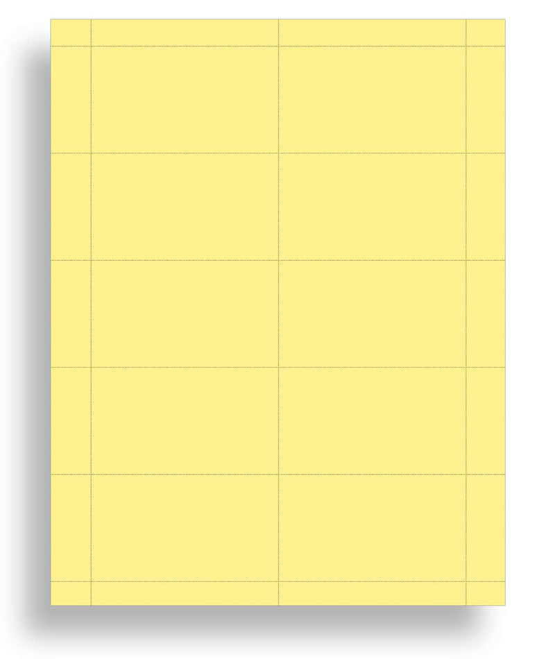[Australia - AusPower] - Colored Business Cards - 25 Sheets / 250 Business Cards - Inkjet & Laser - 10 per sheet (Plain Yellow) Plain Yellow 