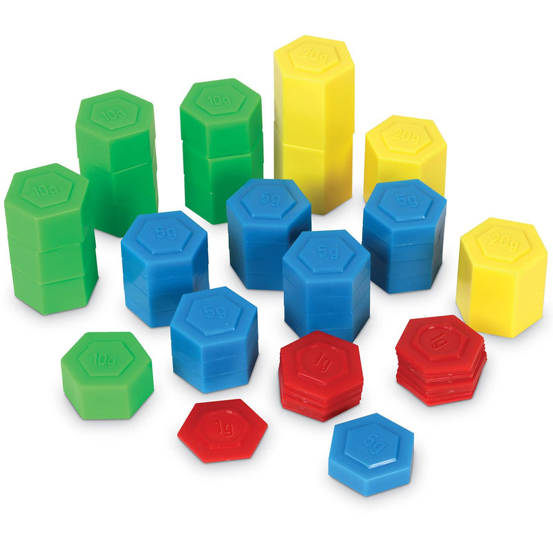 [Australia - AusPower] - Learning Resources Hexagram Weights - Set of 54 Pieces, Ages 8+ Math Teacher Supplies, Math Learning Tools, Math Games for Kids 