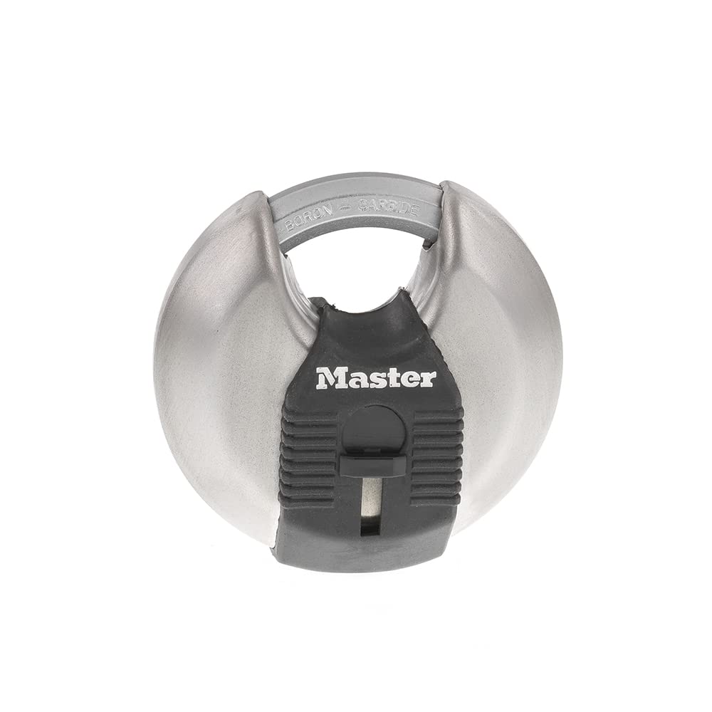 [Australia - AusPower] - Master Lock M40XKAD Magnum Heav Duty Stainless Steel Discus Padlock with Key, Silver 1-Pack 