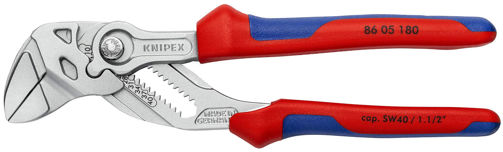 [Australia - AusPower] - KNIPEX Tools - Pliers Wrench, Chrome, Multi-Component (8605180), 7-1/4 inches 7.25-Inch Comfort Grip 