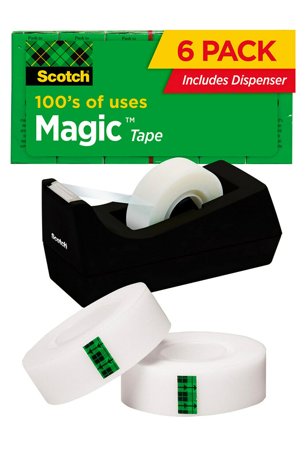 [Australia - AusPower] - Scotch Magic Tape, 6 Rolls with Dispenser, Numerous Applications, Invisible, Engineered for Repairing, 3/4 x 1000 Inches, Boxed (810K6C38) 
