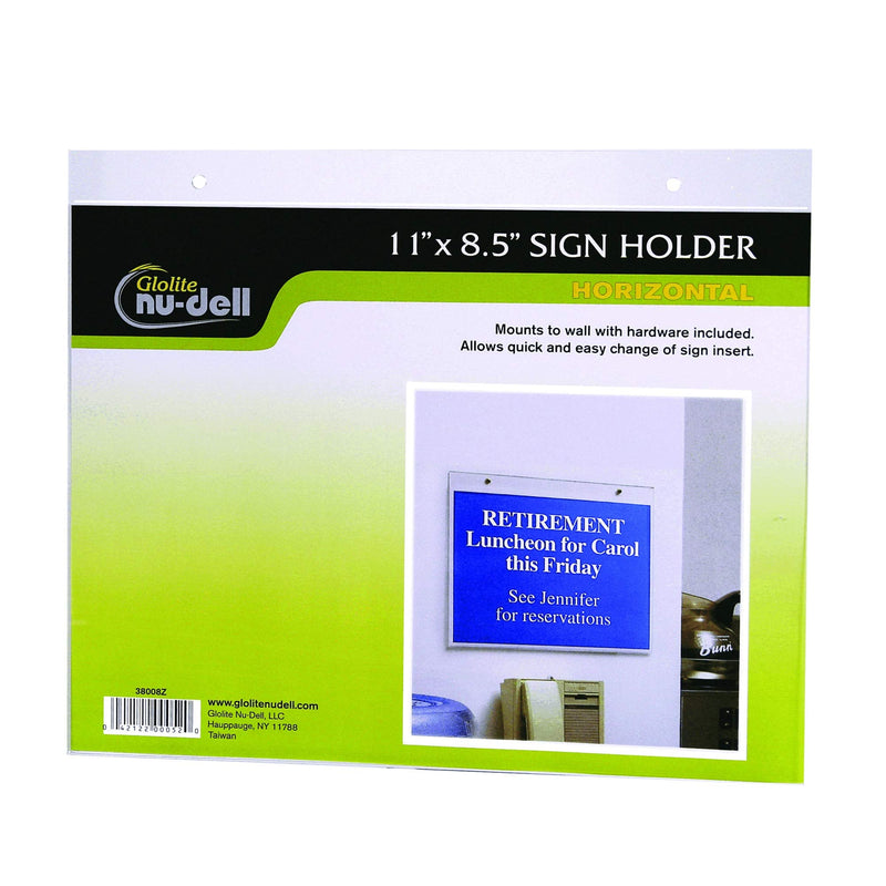 [Australia - AusPower] - Nu-Dell 11" x 8.5" Horizontal Wall Mount Sign Holder, Clear 11-inch x 8.5-inch 