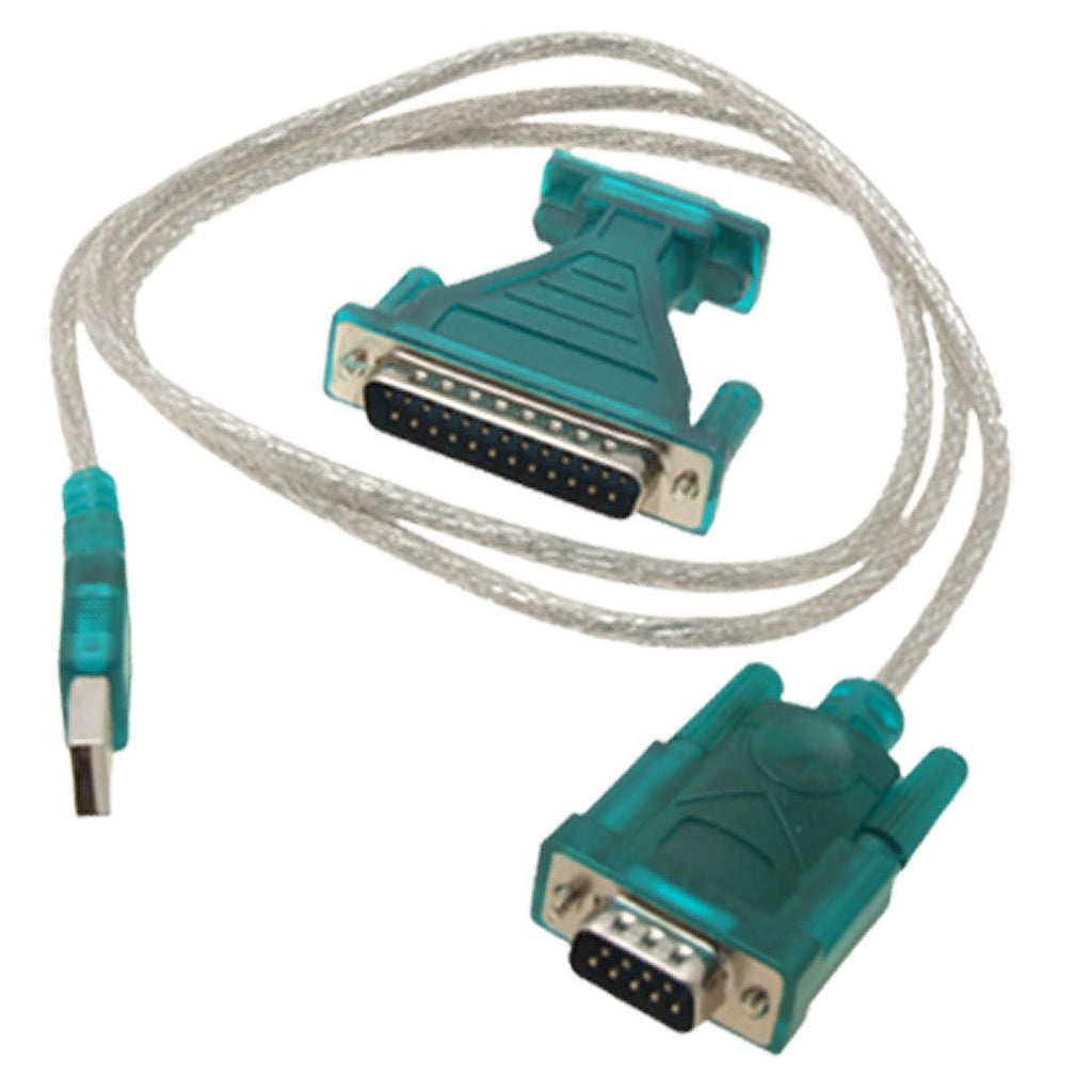 [Australia - AusPower] - USB to RS232 DB9 Serial Cable + DB25 Pin Adapter / Port Adapter Converter for GPS, PDA, PC, Modem 