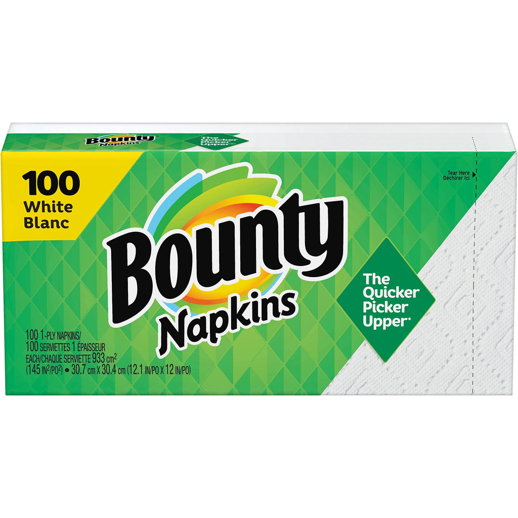 [Australia - AusPower] - Bounty Quilted Napkins, 1-Ply, 12.1In X 12In, 100/PK, White 