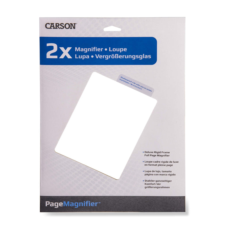 [Australia - AusPower] - Carson 2X Power Rigid Frame 8.5x11 Inch Page Magnifier for Reading Newspapers, Magazines, Books and More (DM-21) Single Pack 