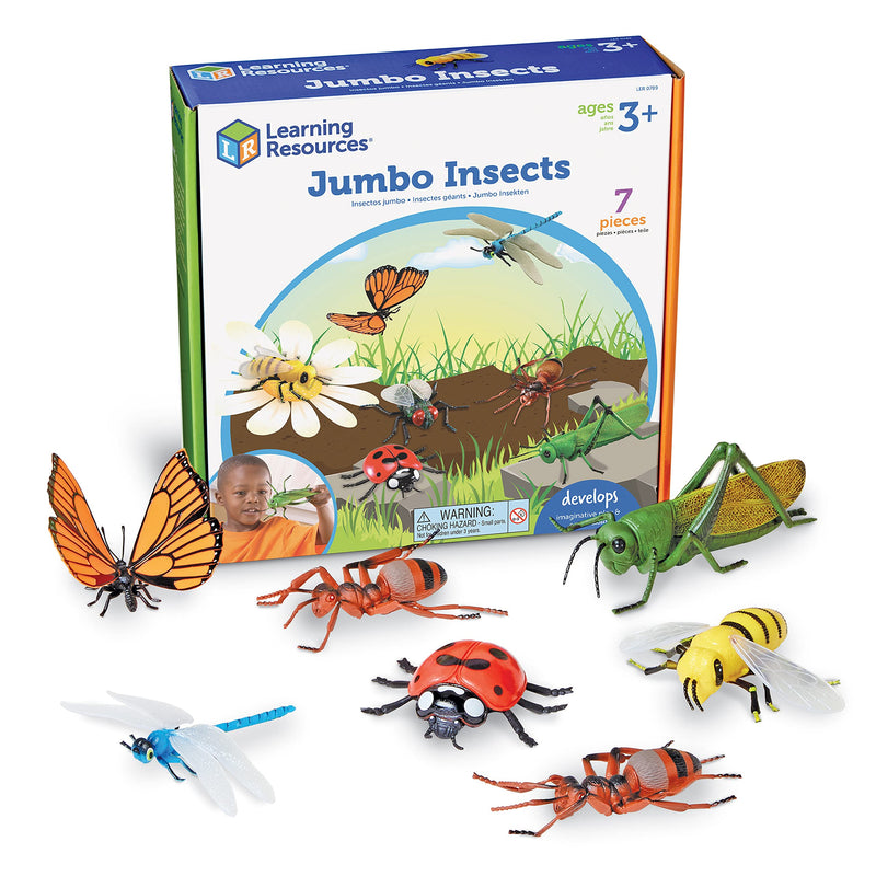[Australia - AusPower] - Learning Resources Jumbo Insects - 7 Pieces, Ages 3+ Toddler Learning Toys, Animal Toys for Kids, Preschool Science Learning Toys 
