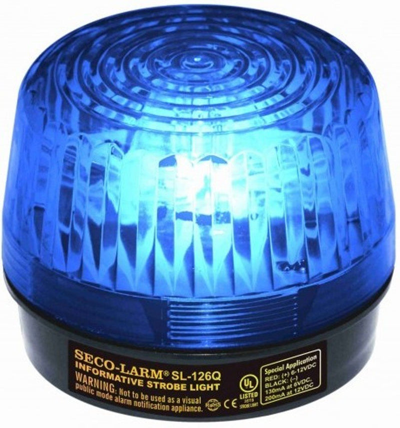 [Australia - AusPower] - Seco-Larm SL-126Q/B Blue Strobe Light; For 6- to 12-Volt use; For "informative" general signaling requirements; Incorrect polarity cannot damage circuit or draw current; Easy 2-wire installation 