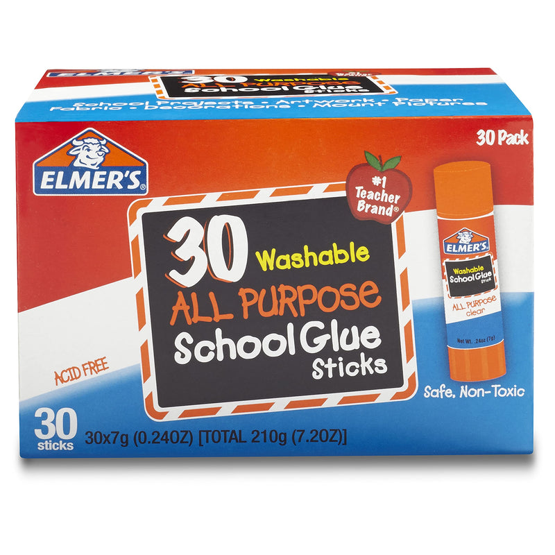 [Australia - AusPower] - Elmer's All Purpose School Glue Sticks, Washable, 7 Gram, 30 Count 
