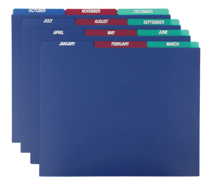 [Australia - AusPower] - Pendaflex 40144 Top Tab File Guides, Monthly/Jan-Dec, 1/3 Tab, Polypropylene, Letter (Set of 12) 