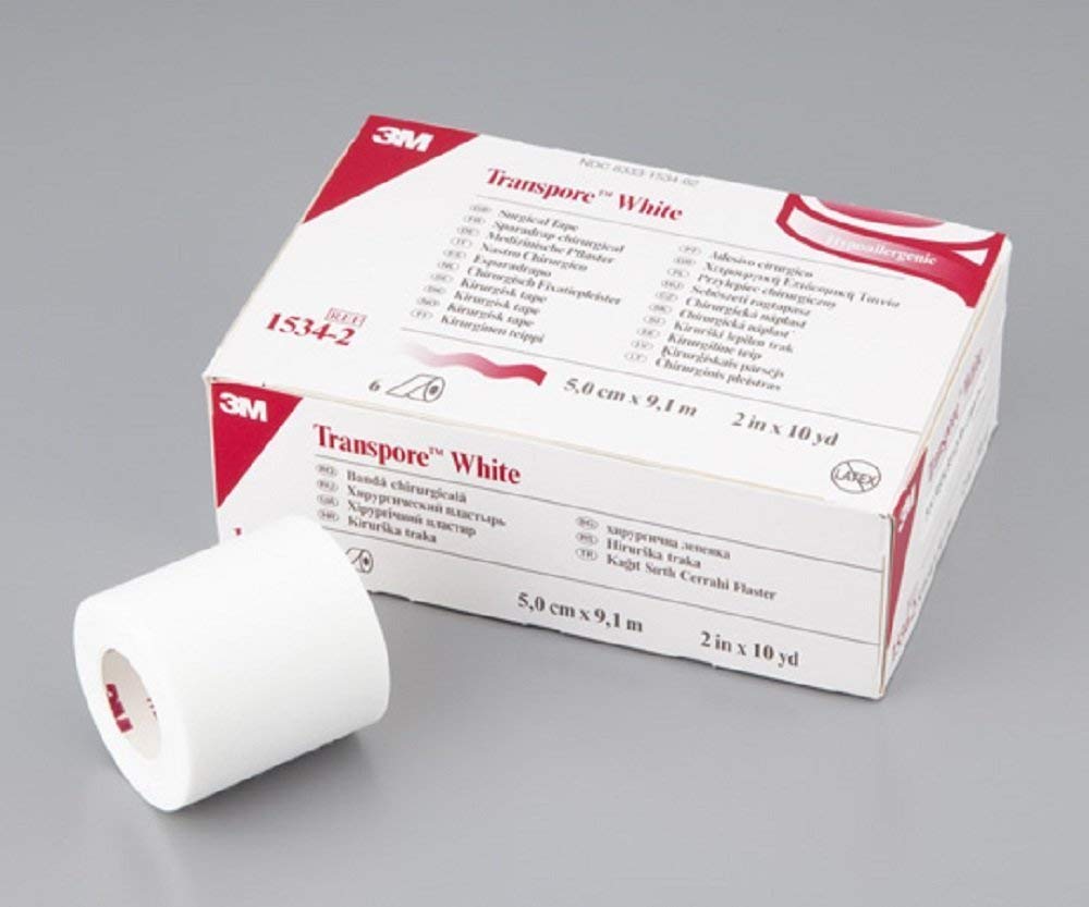 [Australia - AusPower] - Medical Tape 3M Transpore Adhesive 2 Inch X 10 Yards NonSterile - 6 Per Box 