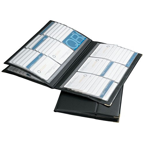 [Australia - AusPower] - Rolodex 67465 Rolodex 192-Card Capacity Vinyl Business Card Book, 32 Pgs, 11-3/4 x 7-1/4, BK 1 Black;silver 
