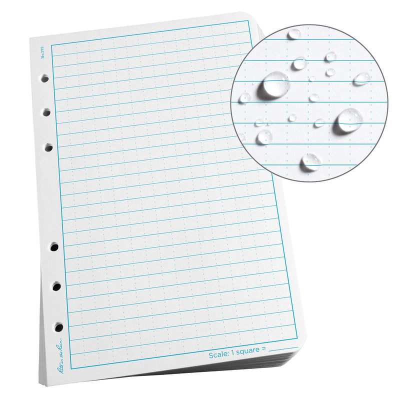 [Australia - AusPower] - Rite In The Rain Weatherproof Loose Leaf Paper, 4 5/8" x 7", 32# White, Universal Pattern, 100 Sheet Pack (No. 372) 