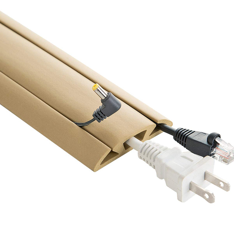 [Australia - AusPower] - UT Wire 3-Channel Cord Protector & Concealer For Floor - 5 FT - Beige 