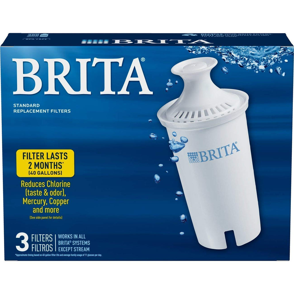 [Australia - AusPower] - Brita Standard Water Filter, Standard Replacement Filters for Pitchers and Dispensers, BPA Free - 3 Count 