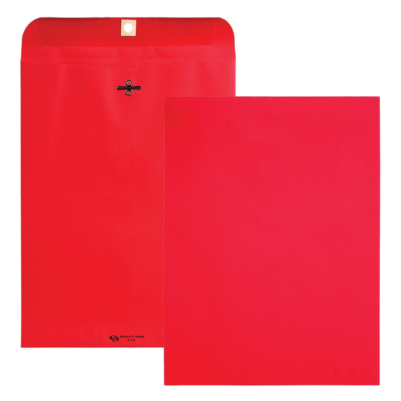 [Australia - AusPower] - Quality Park 9 x 12 Clasp Envelopes, Clasp and Gummed Closures, Red, 10 per Pack (QUA38734) 