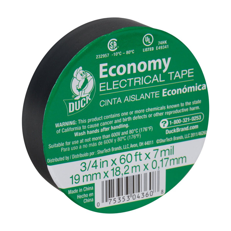 [Australia - AusPower] - Duck Brand 299006 Utility Vinyl Electrical Tape, 3/4 Inch x 60 Feet (Single Roll), Black 