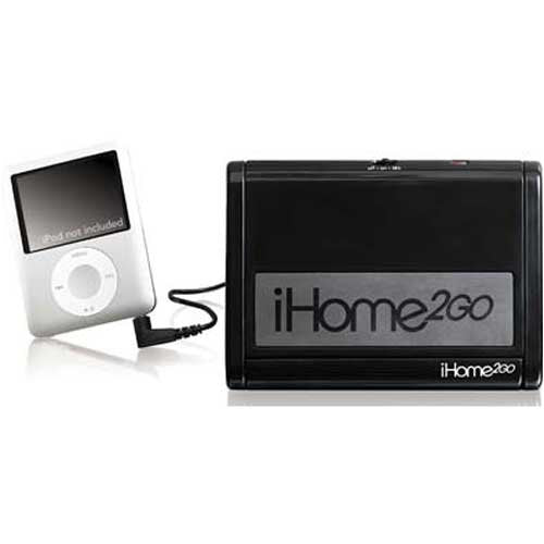 [Australia - AusPower] - iHome IHM2BC Go Anywhere/Play Anything Portable Stereo Speaker System - Play Any MP3 Player Through Speakers! (Black) 