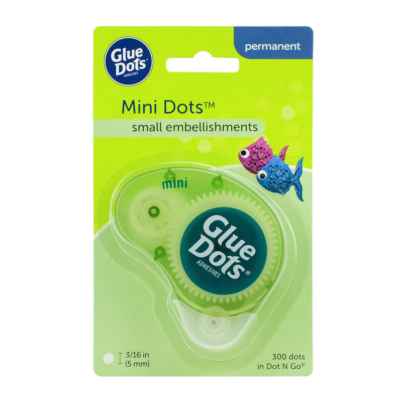 [Australia - AusPower] - Mini Glue Dots 33583 300 Count Glue Dots With Dispenser Mini .1875" Acid Free, Multicolor 