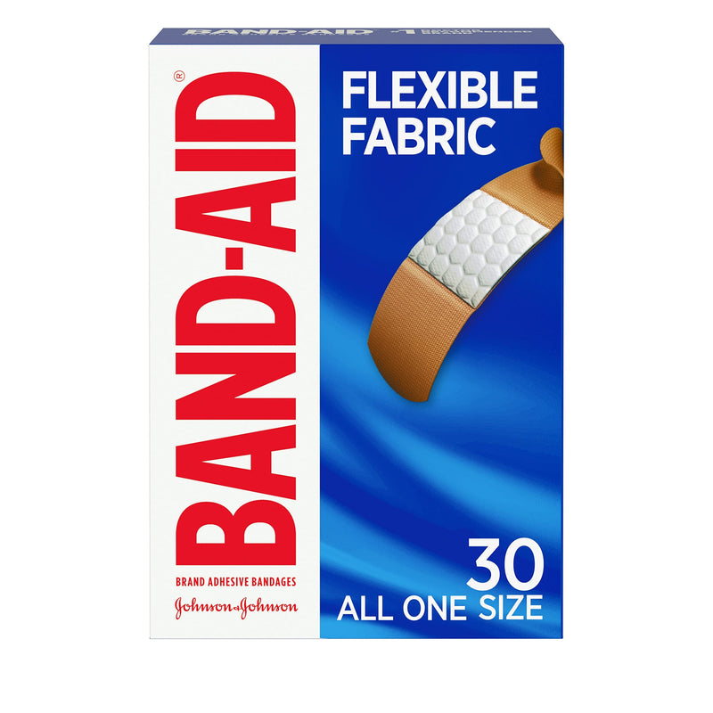 [Australia - AusPower] - Band-Aid Brand Flexible Fabric Adhesive Bandages, Comfortable Flexible Protection & Wound Care of Minor Cuts & Scrapes, Quilt-Aid Technology to Cushion Painful Wounds, All One Size, 30 ct 