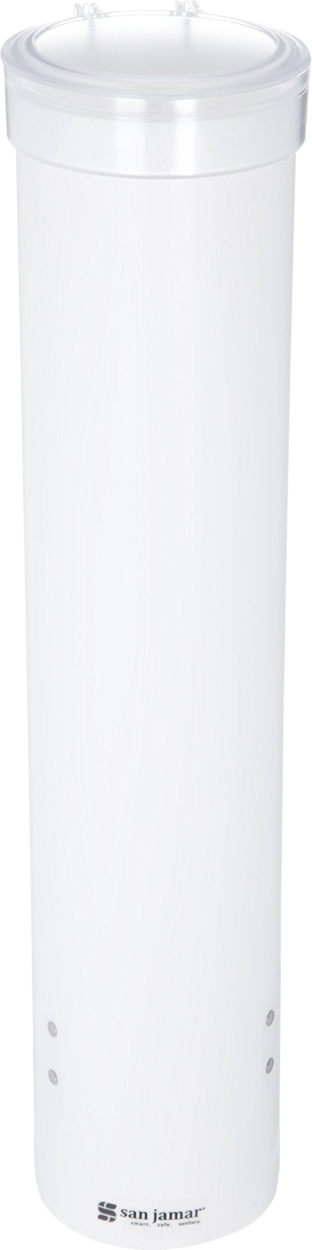 [Australia - AusPower] - CARLISLE FOODSERVICE PRODUCTS San Jamar C3165WH Medium Pull Type Water Cup Dispenser, Fits 4 to 10 oz Cone and Flat Bottom Cups, 16" Tube Length, White 