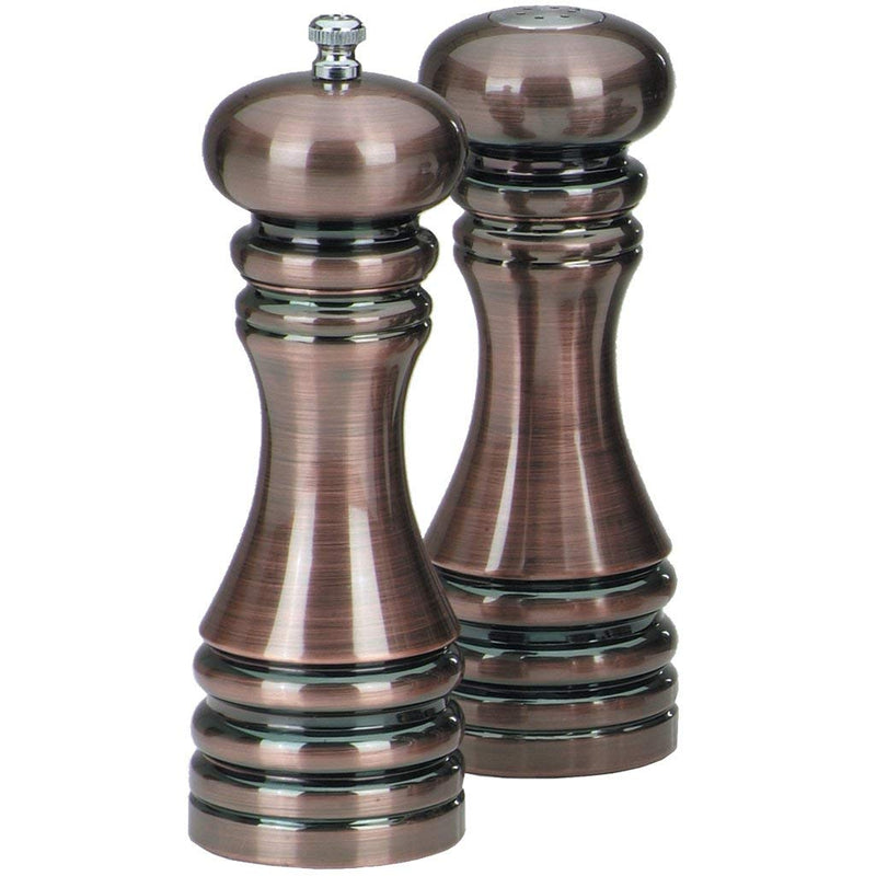 [Australia - AusPower] - Chef Specialties 7 Inch Burnished Copper Pepper Mill and Salt Shaker Set 