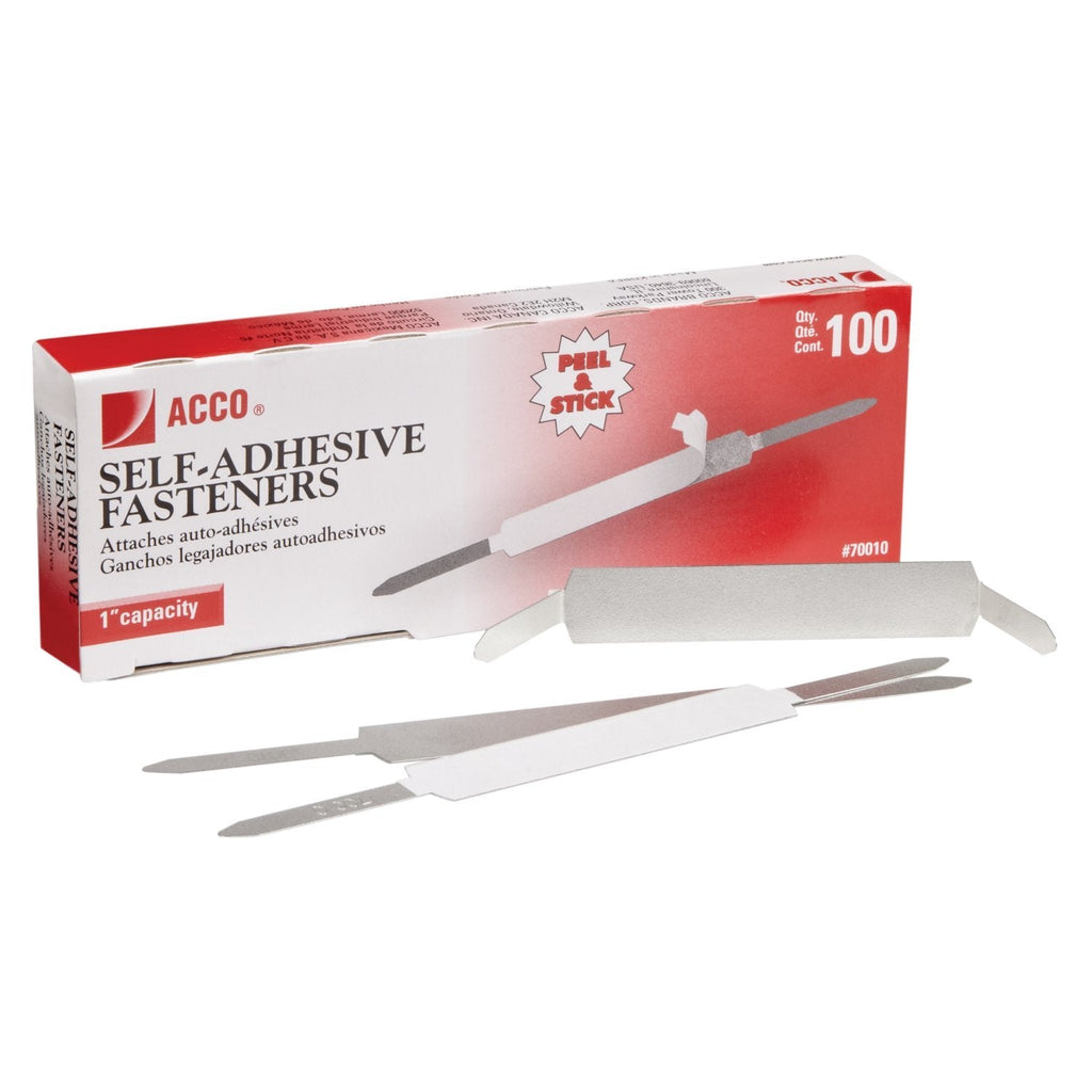[Australia - AusPower] - ACCO Self-Adhesive Fasteners, 1" Capacity, Economy, 100 Fasteners/Box (70010) 1" Economy 